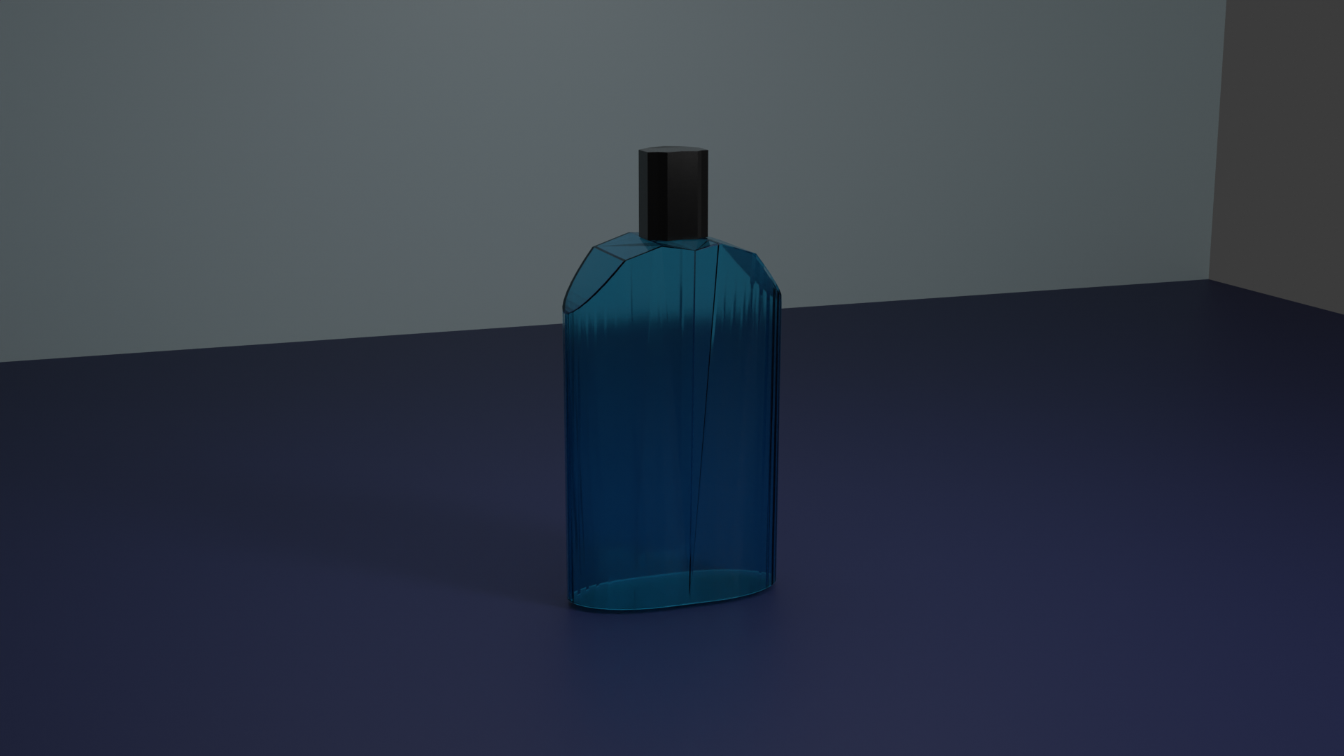 TG fragrances bottle blue